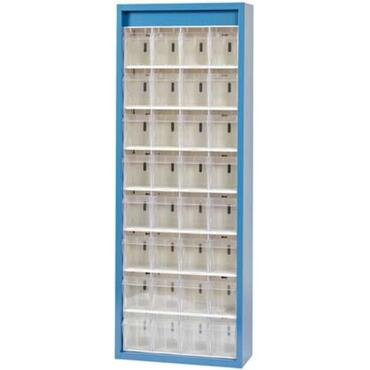 Magazine cabinet for small parts, with 32 containers, size 4