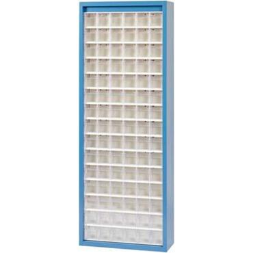 Magazine cabinet for small parts, with 90 containers, size six
