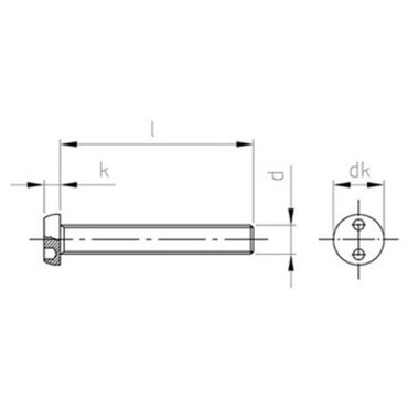 screw head with two holes