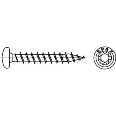 Chipboard screw full thread Pan head with Torx Stainless steel A2