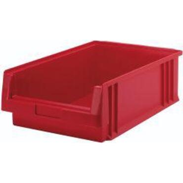 red plastic storage boxes
