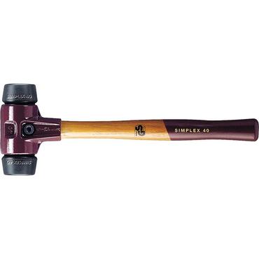 Marteau Non-Destructif Halder SIMPLEX - Diamètre 40mm | Insert Caoutchouc/Plastique, Manche Bois