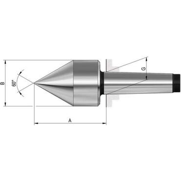 Contre-pointe Tournante HSS 60° MT2 - Pour Tour à Bois Et Métal | Précision CNC | Roulements à Billes