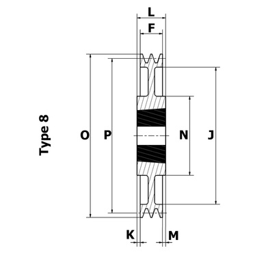 Fenner V Grooved Pulley Taper Lock 300 Spc 3 Tl 3525