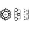 DIN979 Écrou hexagonal bas à crenéaux filetage métrique à pas fin Acier de décolletage Cl.04