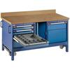 Mobiele werkbank B1500xD700XH870mm met 1 deur en 6 schuifladen type TM CLASSIC