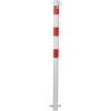 Potelet de blocage à bétonner rouge/blanc avec 2 œillets P 60 mm x L 1 300 mm