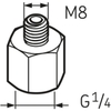 LAPN 8 Nipple 1/4"-M8x1.25