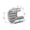 Needle roller bearing with ribs without inner ring series NK