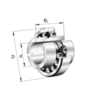 Double row self-aligning ball bearing with extended inner ring