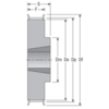 Zahnriemenscheibe Polychain® GT 45S-8M-012 Taper Bush 2012 GG